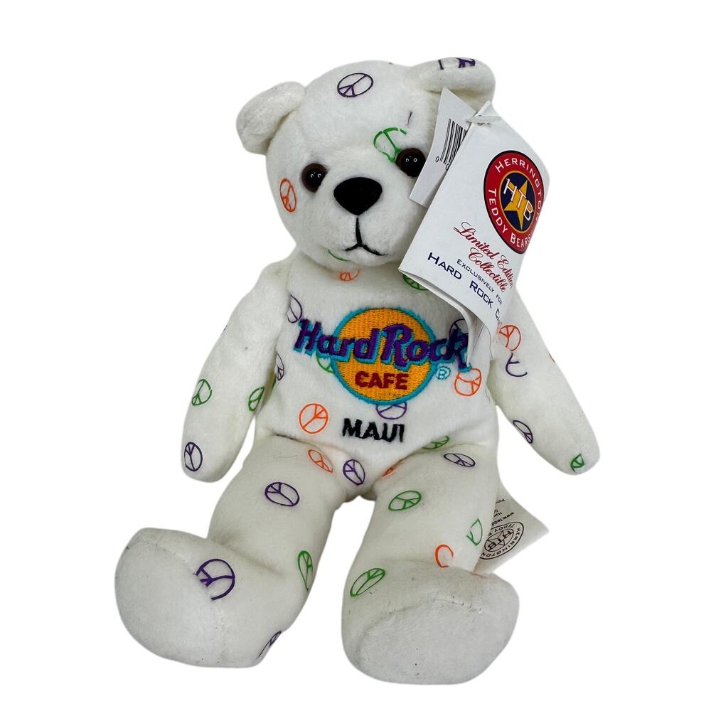 5 for $25| Hard Rock Cafe Maui Peace Bear‎ Beanie plush